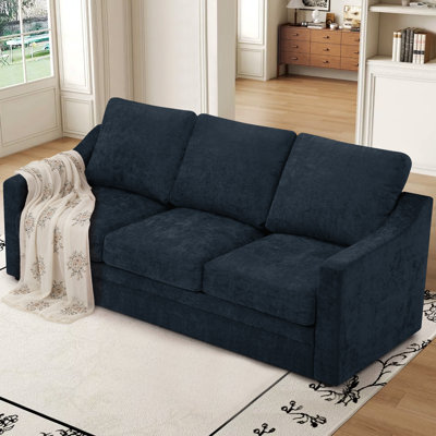 83"  Upholstered 3 Seater Sofa With Thicker Seat Cushions, Comfy Chenille Modern Couch With Wider Armrests For Living Room, Apartment