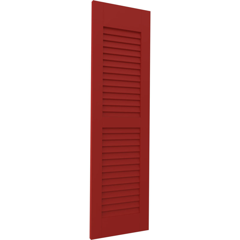 Deux volets à persiennes égales Americraft (par paire), 12", Rouge feu, 32"