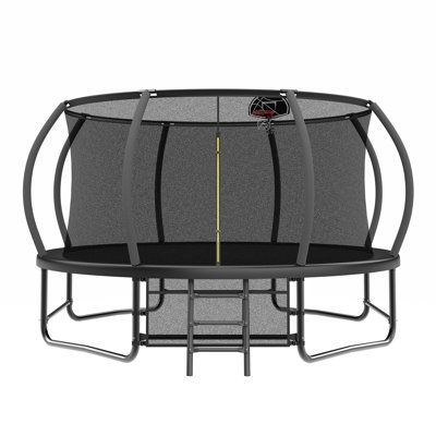 14Ft Trampoline With Enclosure - Recreational Trampolines With Ladder And Antirust Coating