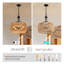 Luminaire suspendu en corde de chanvre de 19 po Boho, lampe en jute tissée à la main avec chaîne réglable, luminaire suspendu en corde naturelle pour îlot de cuisine, salle à manger ou entrée (ampoule non incluse)