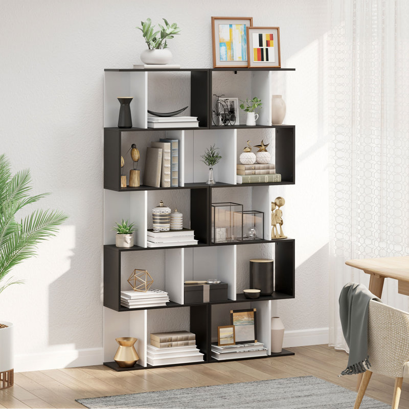 184.5cm H x 60cm W Standard Bookcase, Black/White