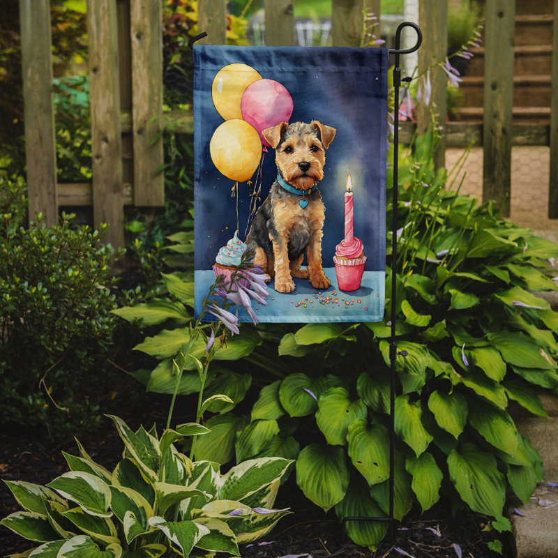 Drapeau de jardin «Happy Birthday», Lakeland Terrier