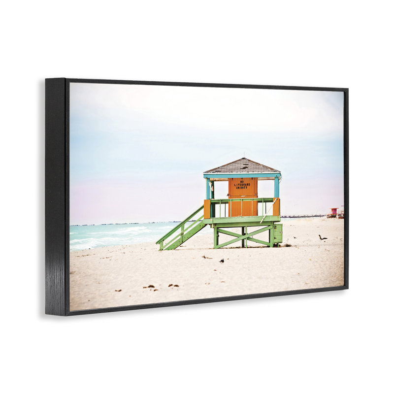 No No Lifeguard On Duty, giclée encadrée, design par Seven Trees Design, H 12 po x l 18 po, Giclée encadrée noir minuit