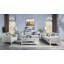 Table basse Iannah avec rangement, en gris rustique et blanc vieilli
