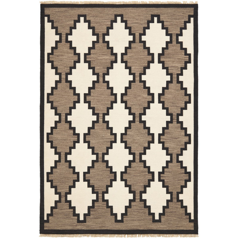 Great Plains Hand Woven Wool Geometric Area Rug, Rectangle 6' x 9'