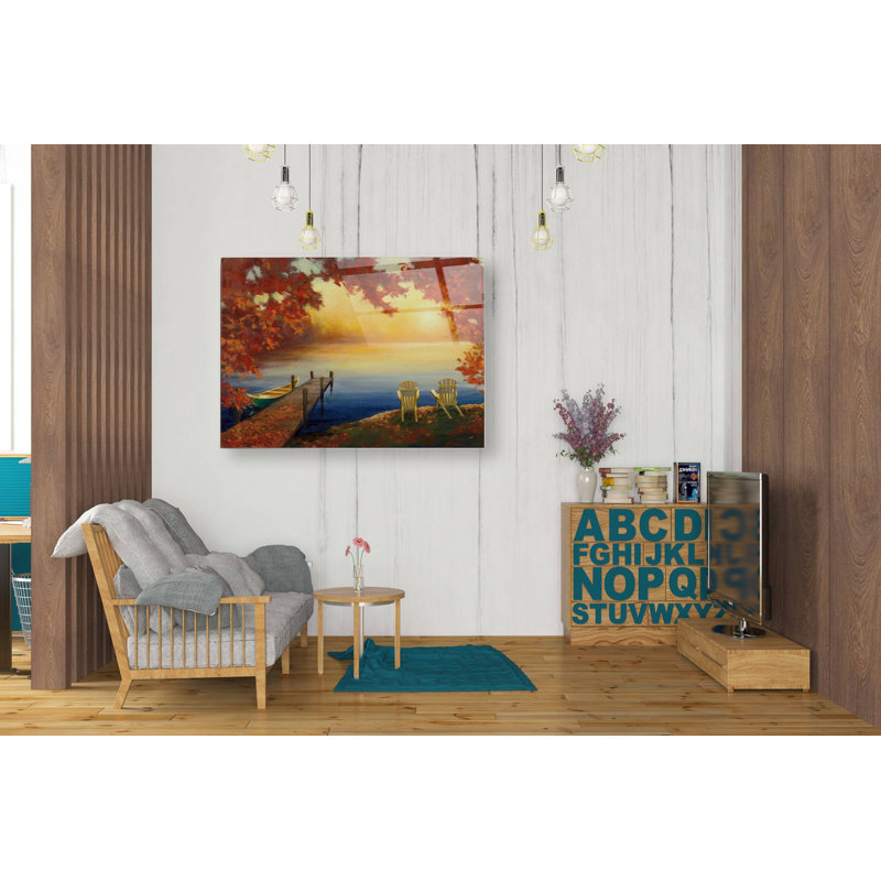 «Autumn Glow» par Julia Purinton, art mural en verre acrylique, H 24 po x l 36 po x P 0,2 po