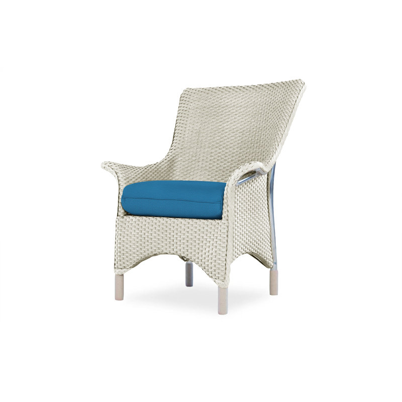 Mandalay Outdoor Dining Armchair, Linen, Flagship Lapis Sunbrella®