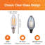 Ampoule candélabre STRAK 6 W, ampoule E12 à culot à intensité variable de 60 watts, intensité élevée 6000