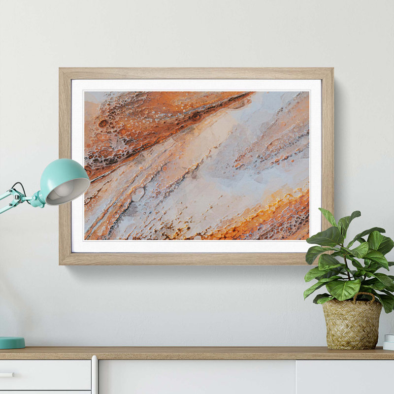 All Eternity in Abstract - Picture Frame Painting Print, 48cm H x 65cm W x 2cm D, Oak Framed