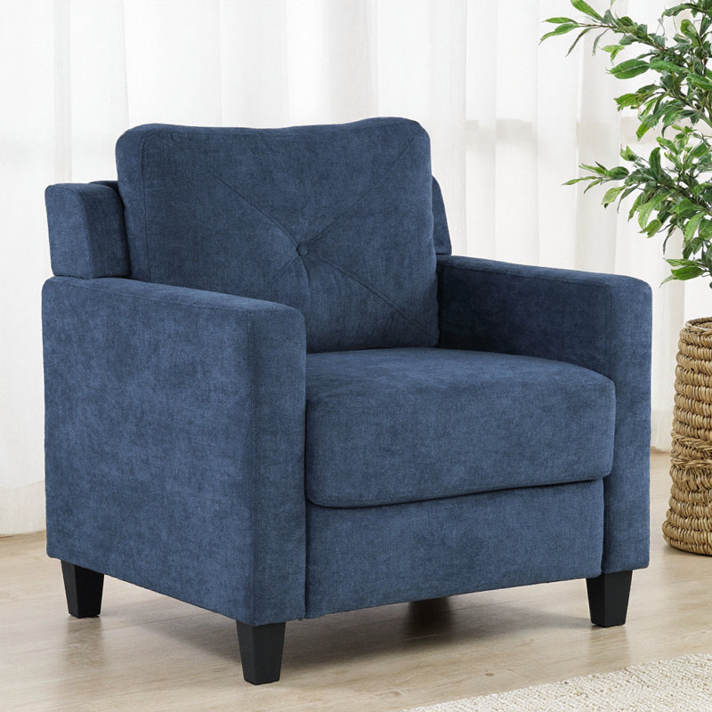 Chaise en chenille Horatio - Élégance intemporelle et confort moelleux pour votre sanctuaire, Marine
