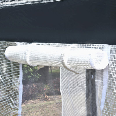 Outsunny 10' X 7' X 7' Walk-In Greenhouse, Outdoor Garden Warm Hot House With 4 Roll-Up Windows, 2 Zippered Doors And Weather Cover, White -  junzc, shakrW2225P217794