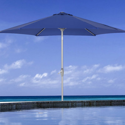 Antwane 270 cm W X 270 cm D Hexagonal Market Parasol with Crank Lift