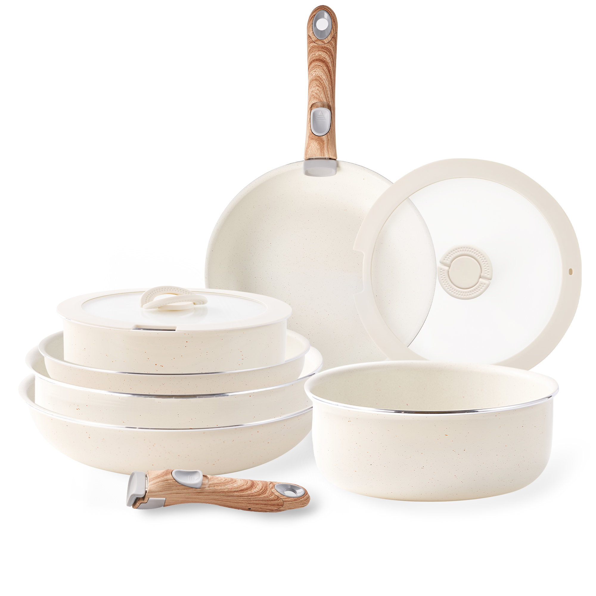 caannasweis Caannasweis10 Pieces Nonstick Cookware Sets with