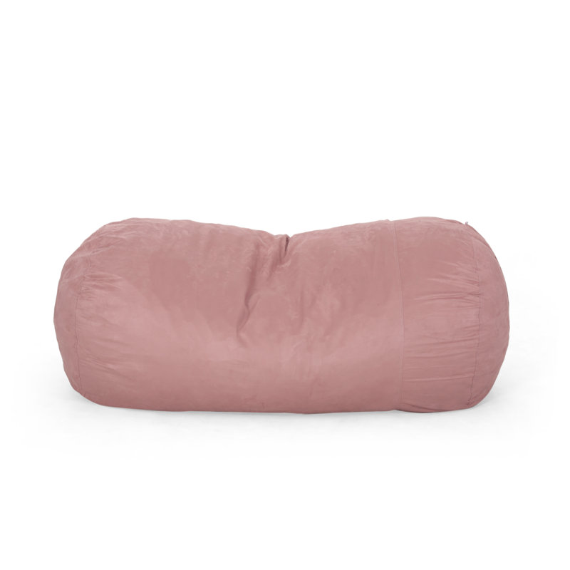  Fauteuil à billes cylindrique en microfibre rose de 8 pieds Aruba pour grand espace, moelleux et confortable, Rose