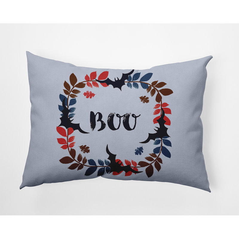 Coussin décoratif intérieur / extérieur Boo Ring, Bleu brumeux, H 14 po x l 20 po, Rectangle