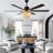 65 Inch Boho Ceiling Fan With Light And Remote, Farmhouse Wood Beaded DC Motor Ceiling Fan For Bedroom