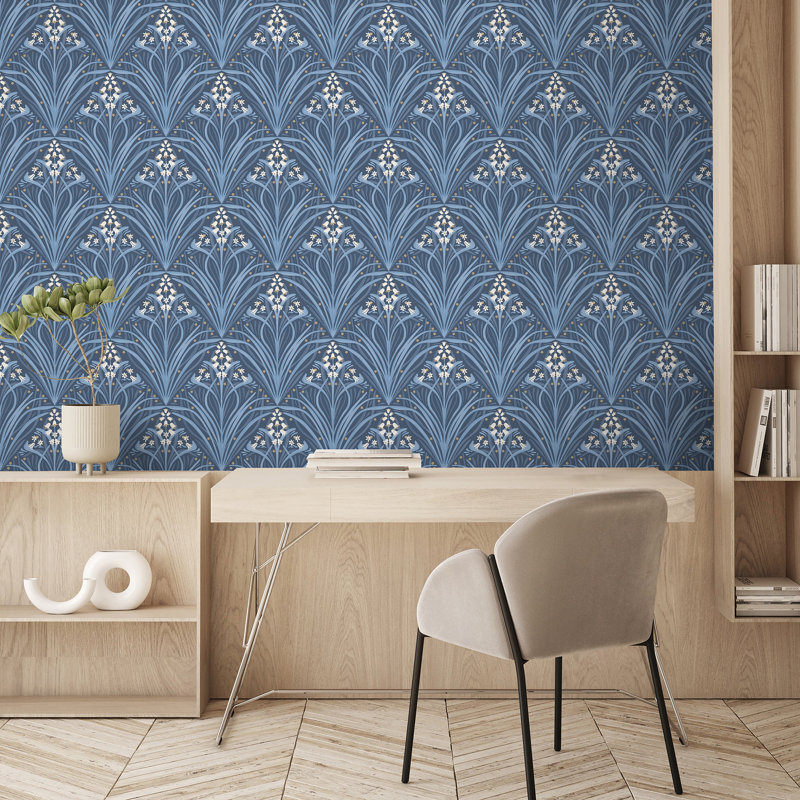 Papier peint Victorian Bloom, Bleu