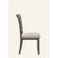 Ensemble de 2 chaises d'appoint en tissu beige et gris vieilli Claudia II