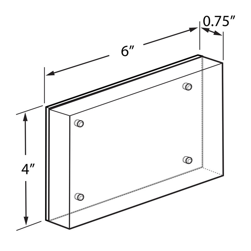 White Acrylic Block with Metal Back Plate 4" X 6", 2-Pack