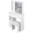 29.2" Small Size Left Drawer Desktop Vanity Table + Cushioned Stool, Large Sliding, Touch Control, Tri-Color Switching, Brightness Adjust Led Mirror, High Capacity Storage-1079706480