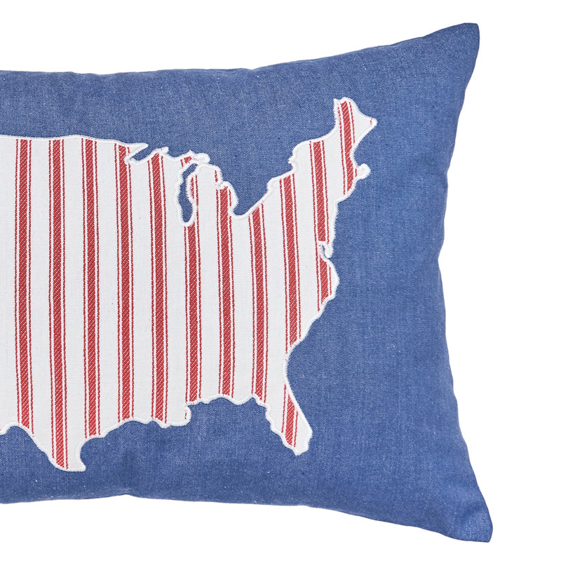 Coussin en bois de coton denim Steger