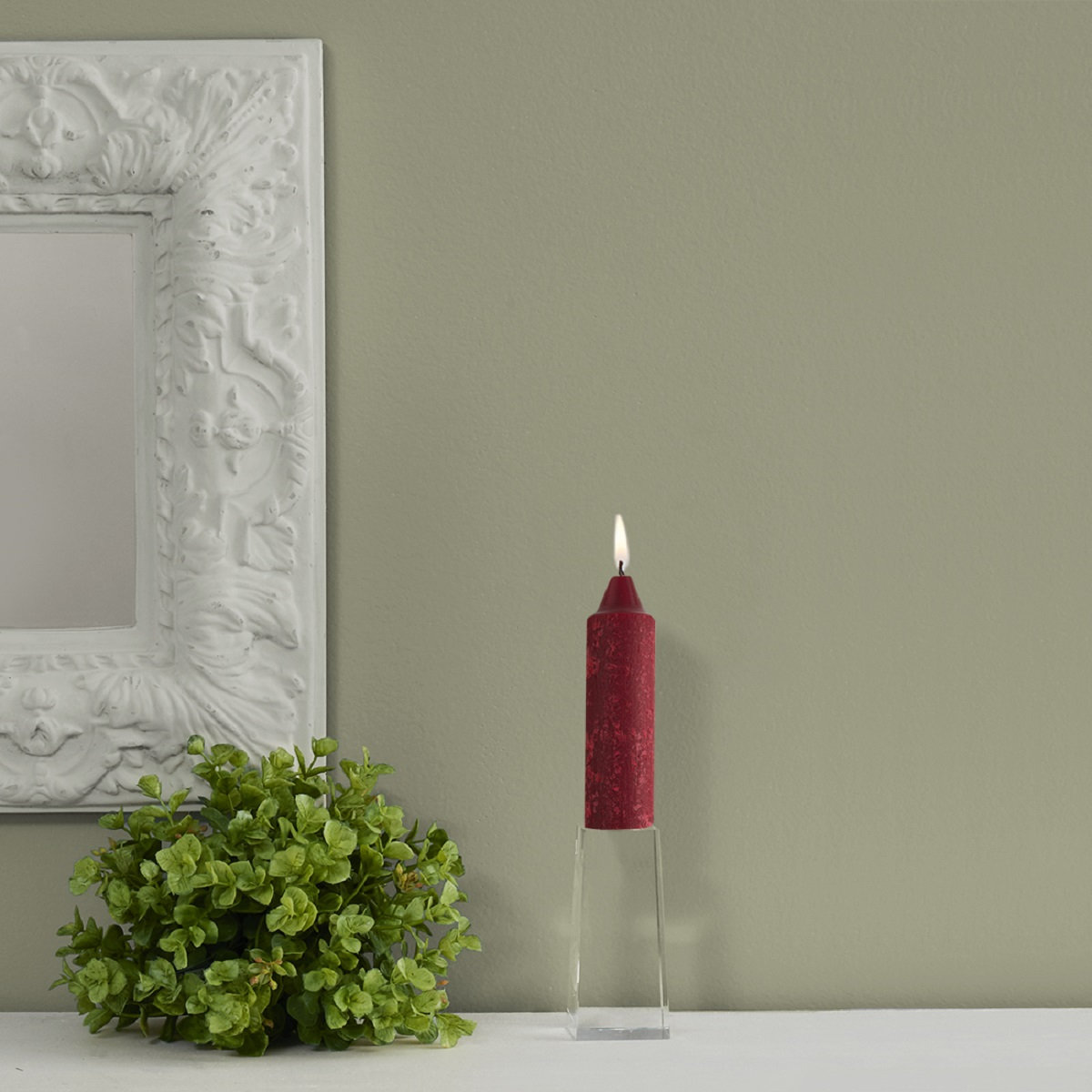 Root Candles Unscented Taper Candle, Garnet