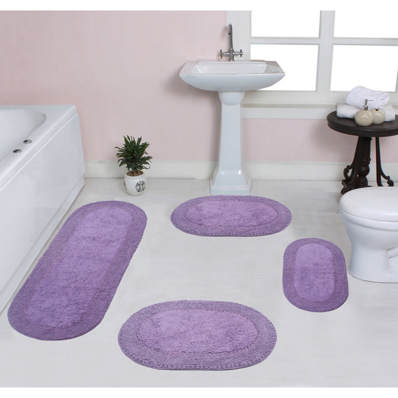 Tapis de bain 100% coton Eveland, Purple