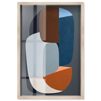 Terrestrial Shift I Shadowbox Print Living Room Wall Art by Art Remedy, Blonde Frame, 10 x 15