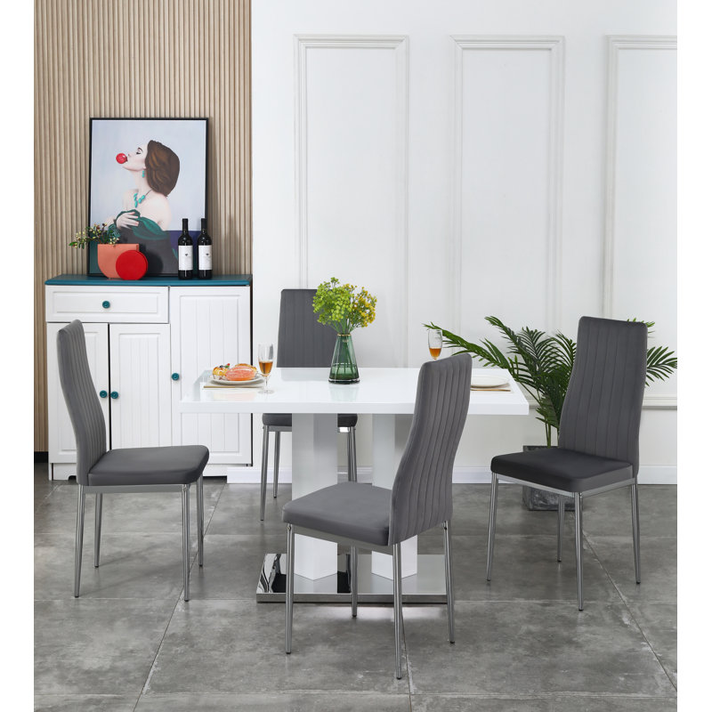 Brittlynn 4 - Person Dining Set, Grey