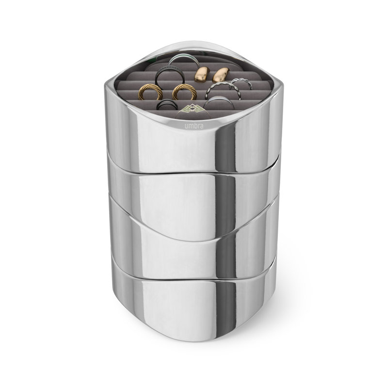 Wavy Jewelry Organizer in Chrome Finish