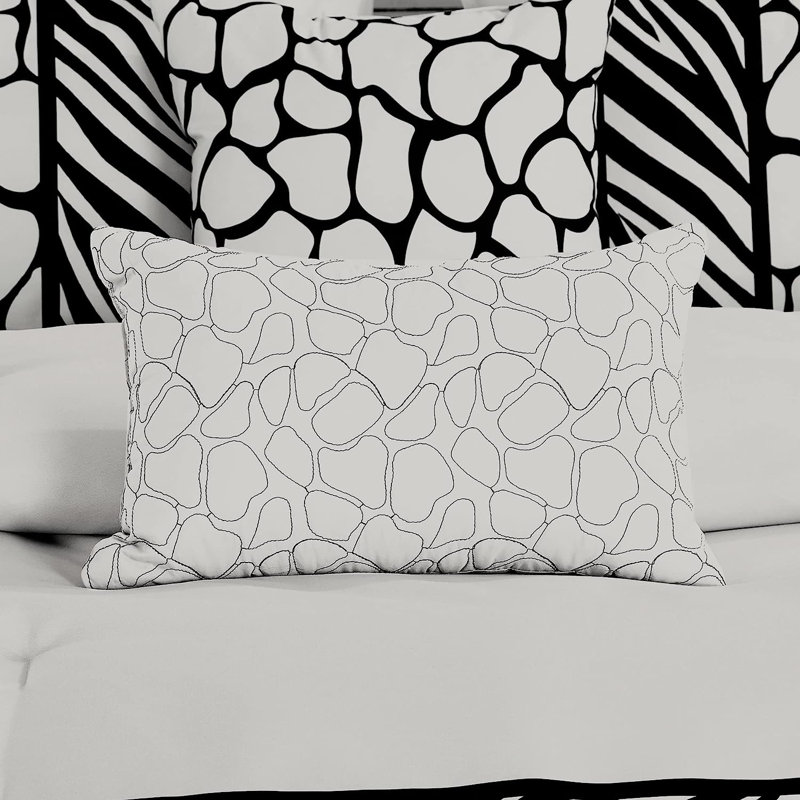 Queen Black and White Animal Print Comforter Set