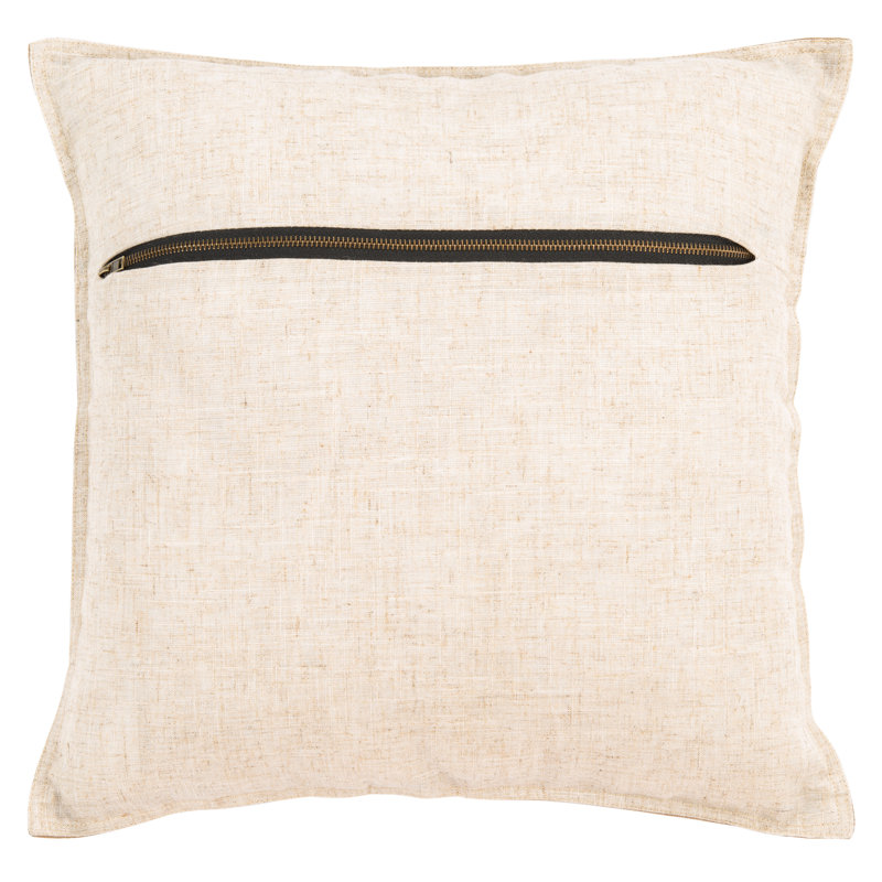 Camel Faux Suede 18-inch Square Throw Pillow