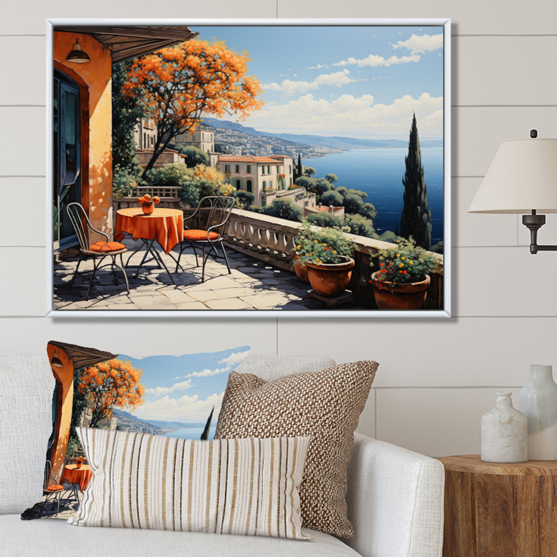 Marlye French French Bliss In Provence III - France, art mural encadré, H 16 po x l 32 po x P 1 po, Cadre flottant blanc