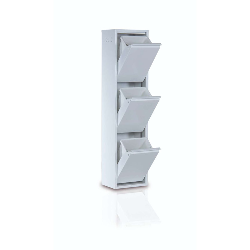 Multi-Purpose Storage Cabinet, White, 13.0 x 53.5 x 9.8 inches | 100% Sheet Metal, Wall-Mountable | 15.9 Quart Storage Capacity per Shelf | No Assembly Required, Ideal for Outdoor Use, Modern Design