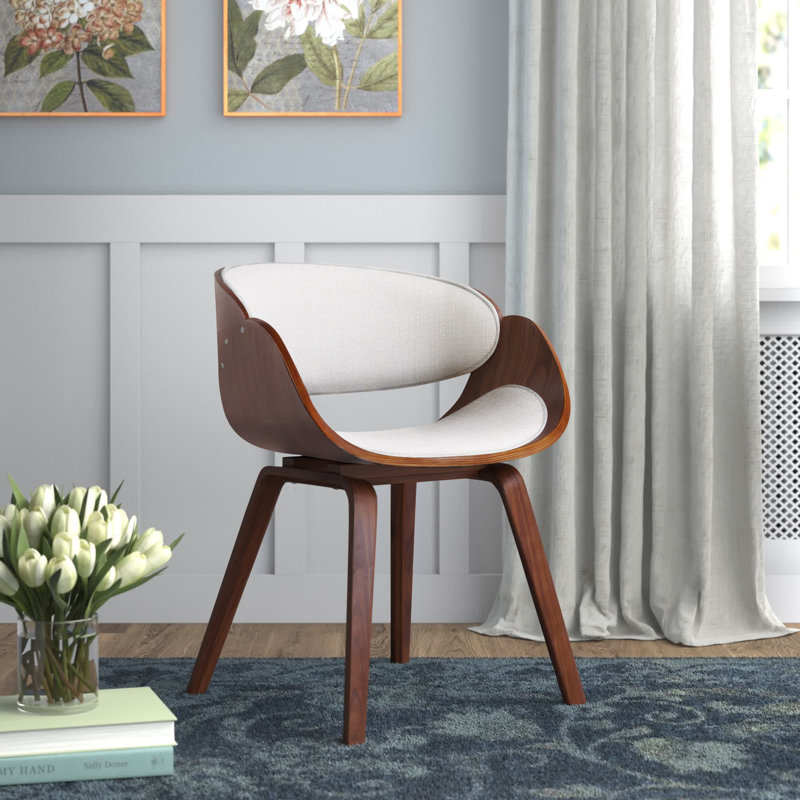 Tomlin Upholstered Accent Chair, Cream Polyester Blend