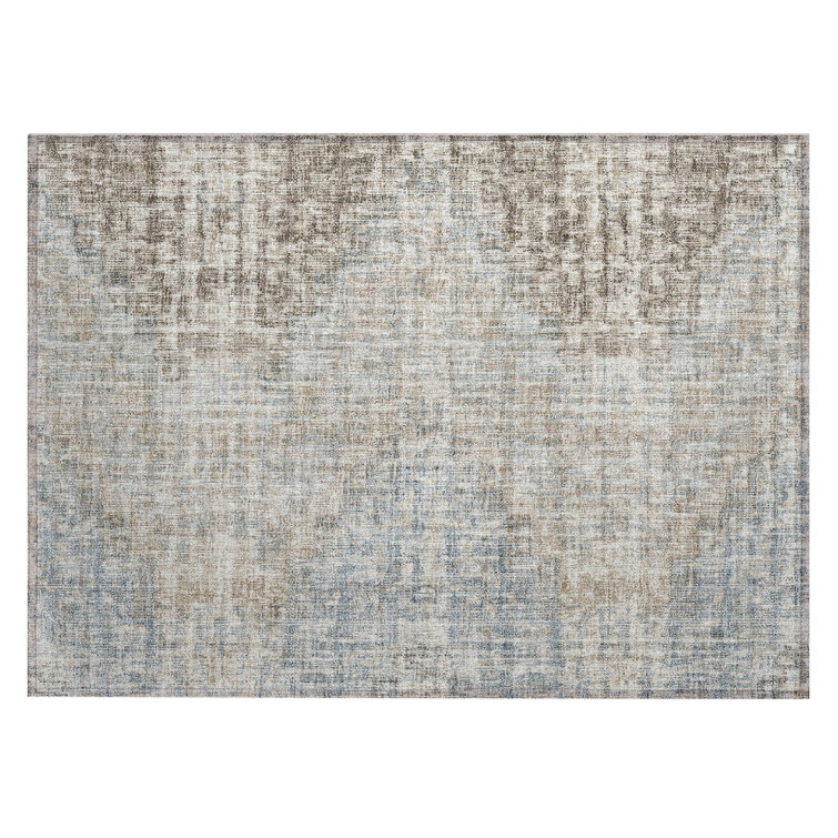Machine Washable Indoor/Outdoor Xhevrie Putty Rug