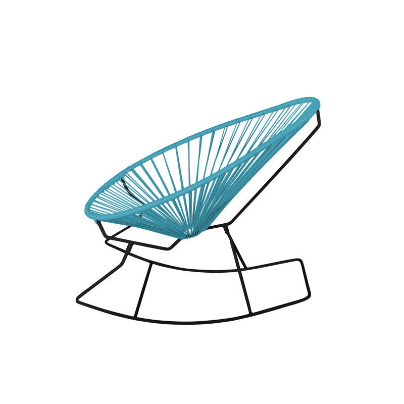 Chaise berçante intérieure / extérieure Acapulco, Bleu / Noir