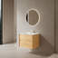Meuble-lavabo mural moderne à texture naturelle avec 2 tiroirs
