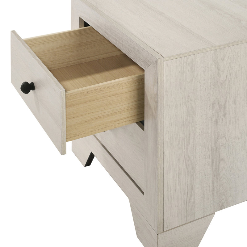 Modern Elegance Nightstand, White Washed