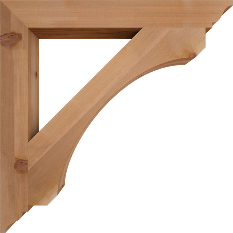 Support traditionnel lisse l 3 1/2 po x P 34 po x H 34 po, cèdre rouge de l'Ouest, Cèdre rouge de l'Ouest (lisse)