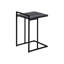 Table d'appoint moderne, stratifié noir, bureau de chambre stable en métal, structure