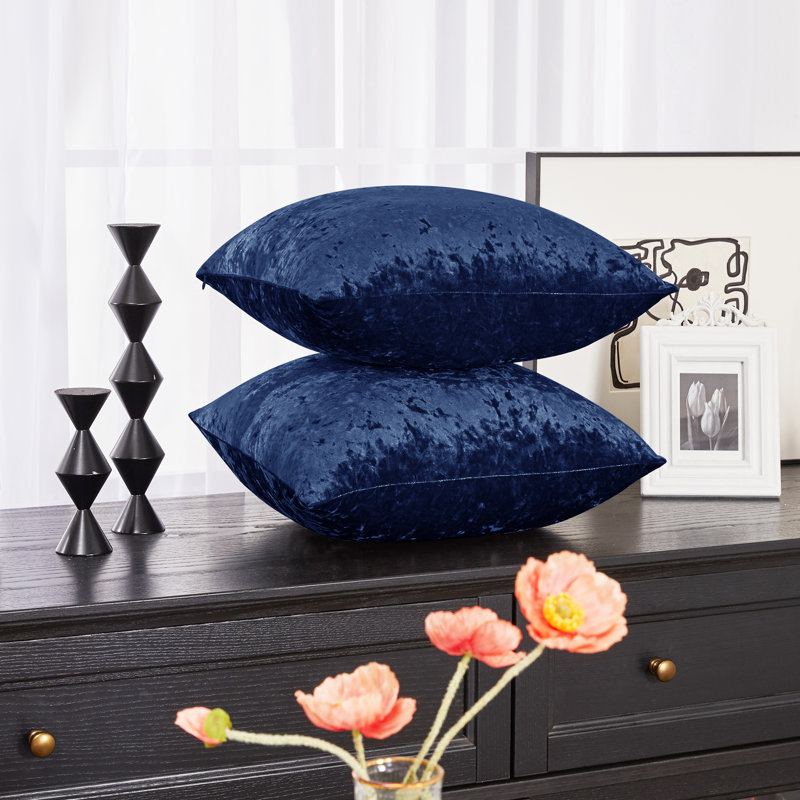 Reversible Pillow Cover, 26" x 26", Navy Blue