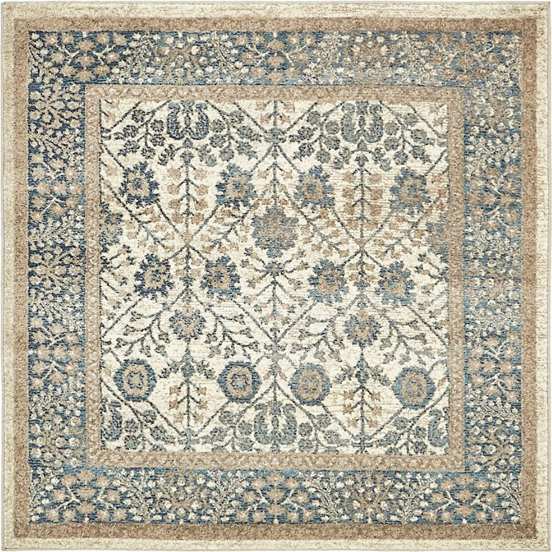Linz Floral Indoor Rug, Square 5'