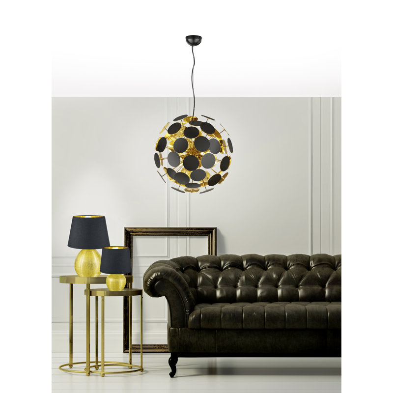 Freyja 6 - Light Globe Pendant, Black/Gold