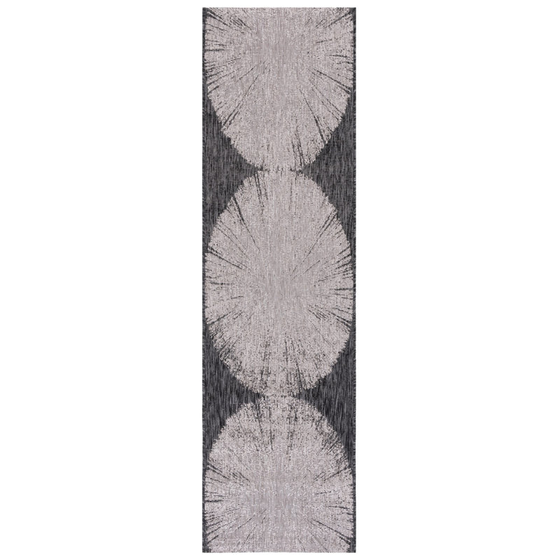 Tapis intérieur / extérieur abstrait Damine Performance, Tapis de couloir 2 pi 3 po x 8 pi