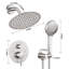 Modern Round Shower System, Rain Shower Head with Handheld Spray, Shower Faucet Set-114795835