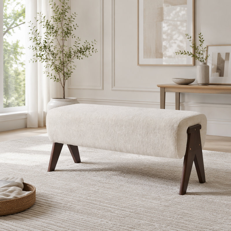 Banc Modern Modern Chenille, crème, White
