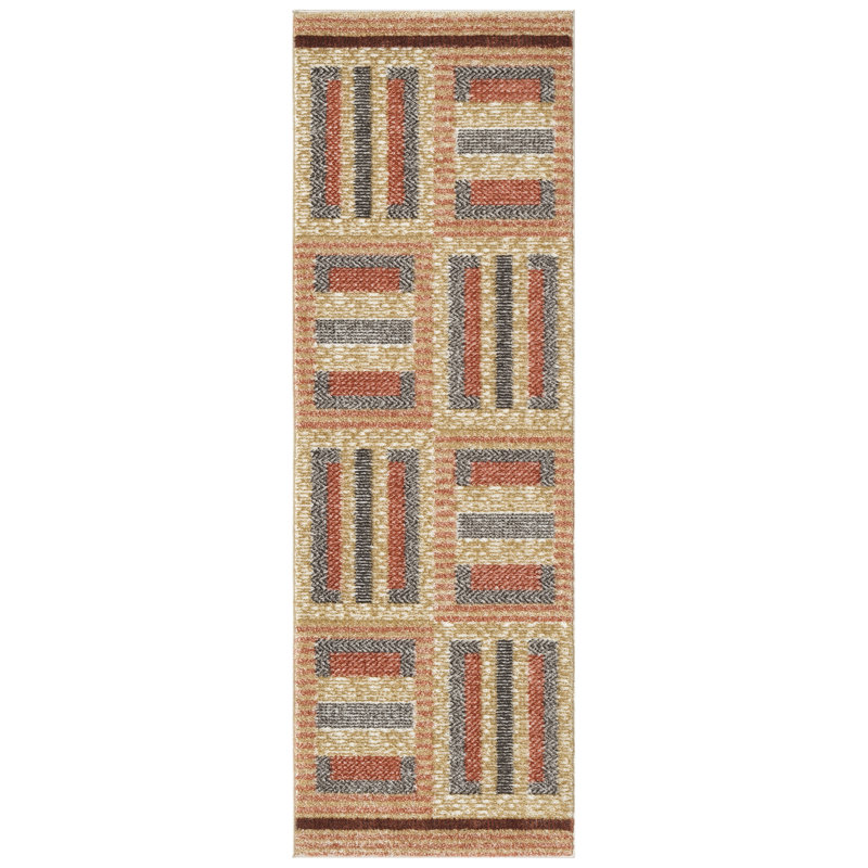 Rassow Multicolor Modern Indoor Rug, Runner 2' x 6'