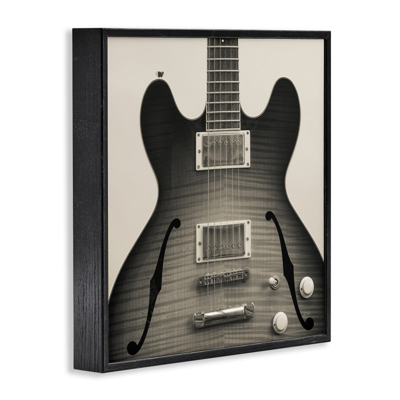  Giclée de guitare électrique chic par Deborah Revell, Giclée encadrée noir minuit, H 12 po x l 12 po