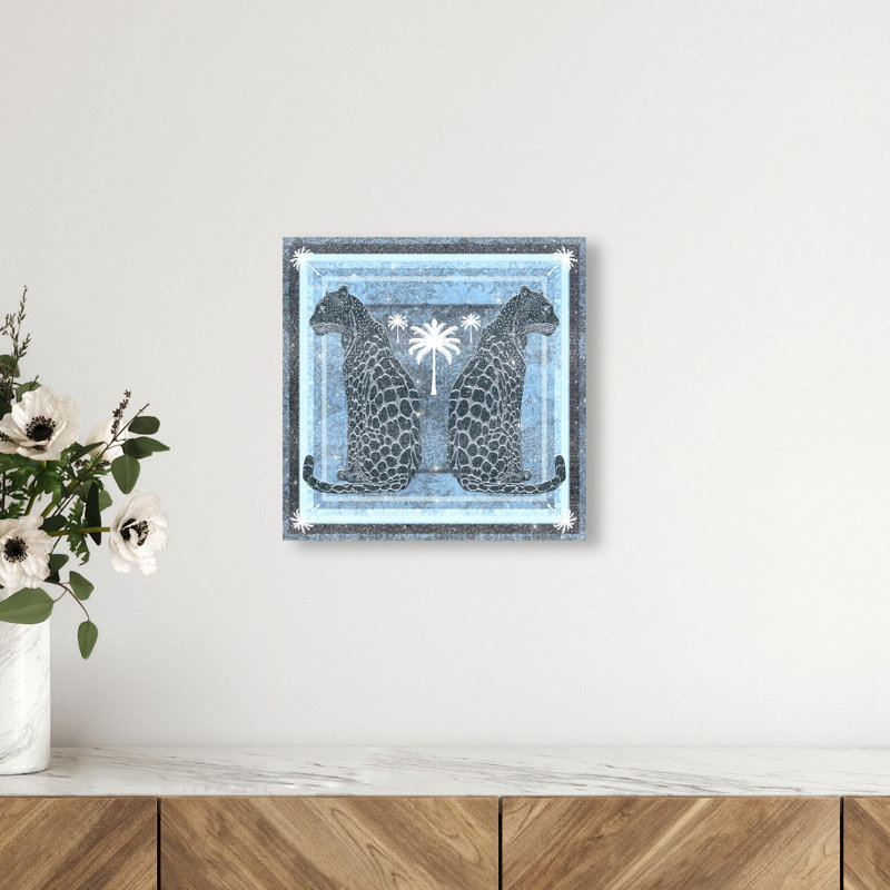 Casablanca Leopardo Reverse Print Glam Jungle by Oliver Gal, Black Frame,, 12"H x 12"W, Canvas Unframed